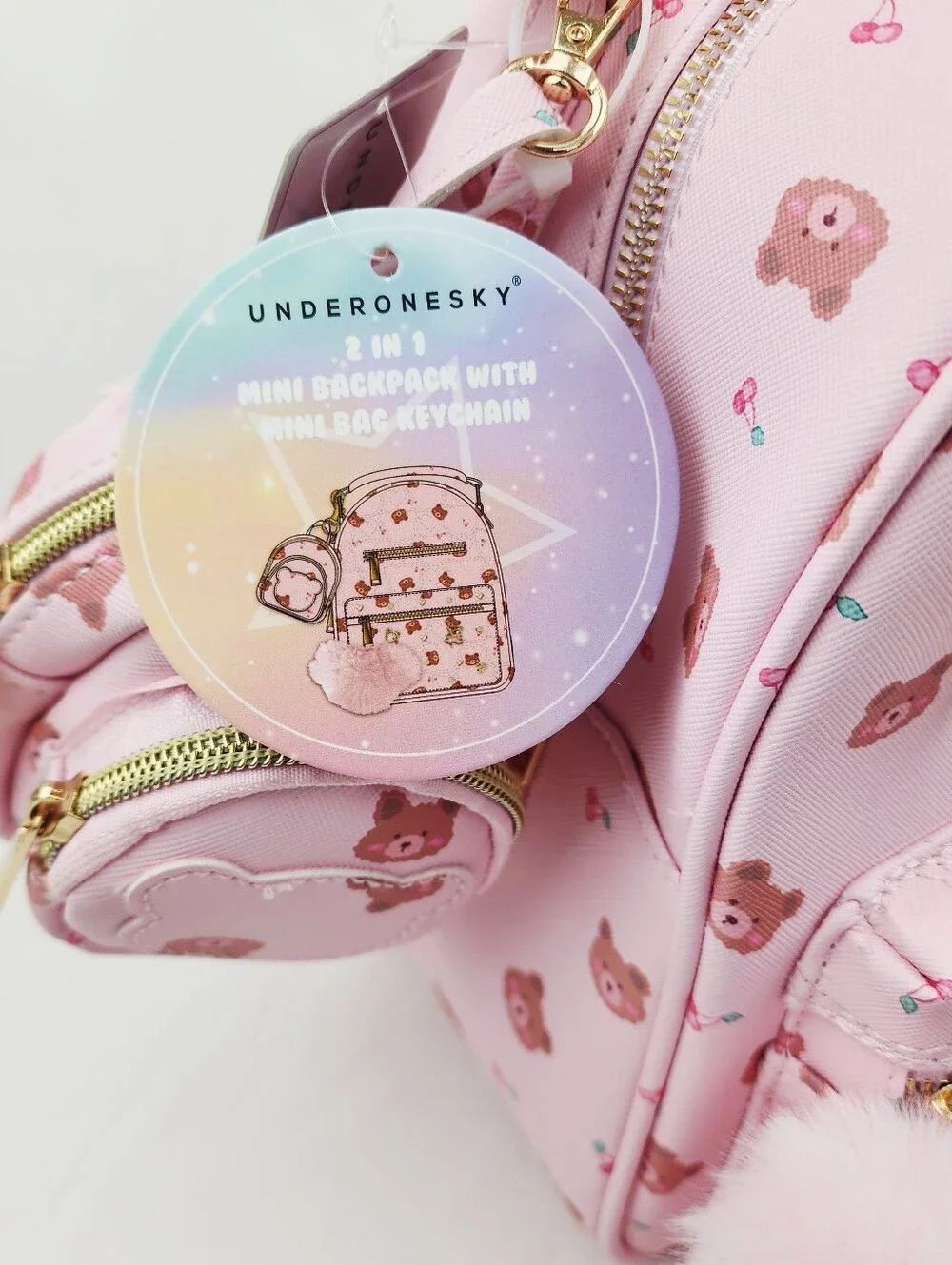 Under One Sky 2 In 1 Mini Backpack With Mini Keychain Bag